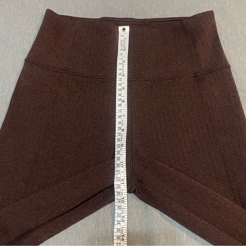 Athleta Delancey Herringbone Tight Brown Leggings Size Small Petite Workwear - Picture 6 of 11